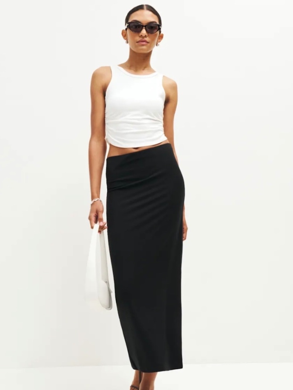 NWT Reformation Maria Knit Skirt (Black)